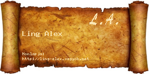 Ling Alex névjegykártya